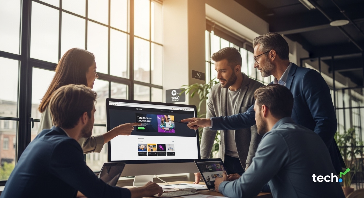 Creative director reviewing the new brand story with a clinic founder